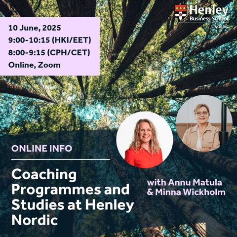 Online event | Coaching Programmes and Studies at Henley Nordic 10 June 2025